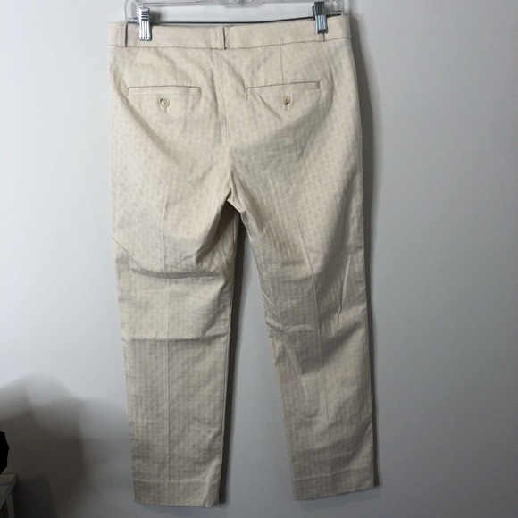 Banana Republic NWT Women's The Avalon Jacquard Boy Crop Pants in Ivory Size 4 - Picture 5 of 10